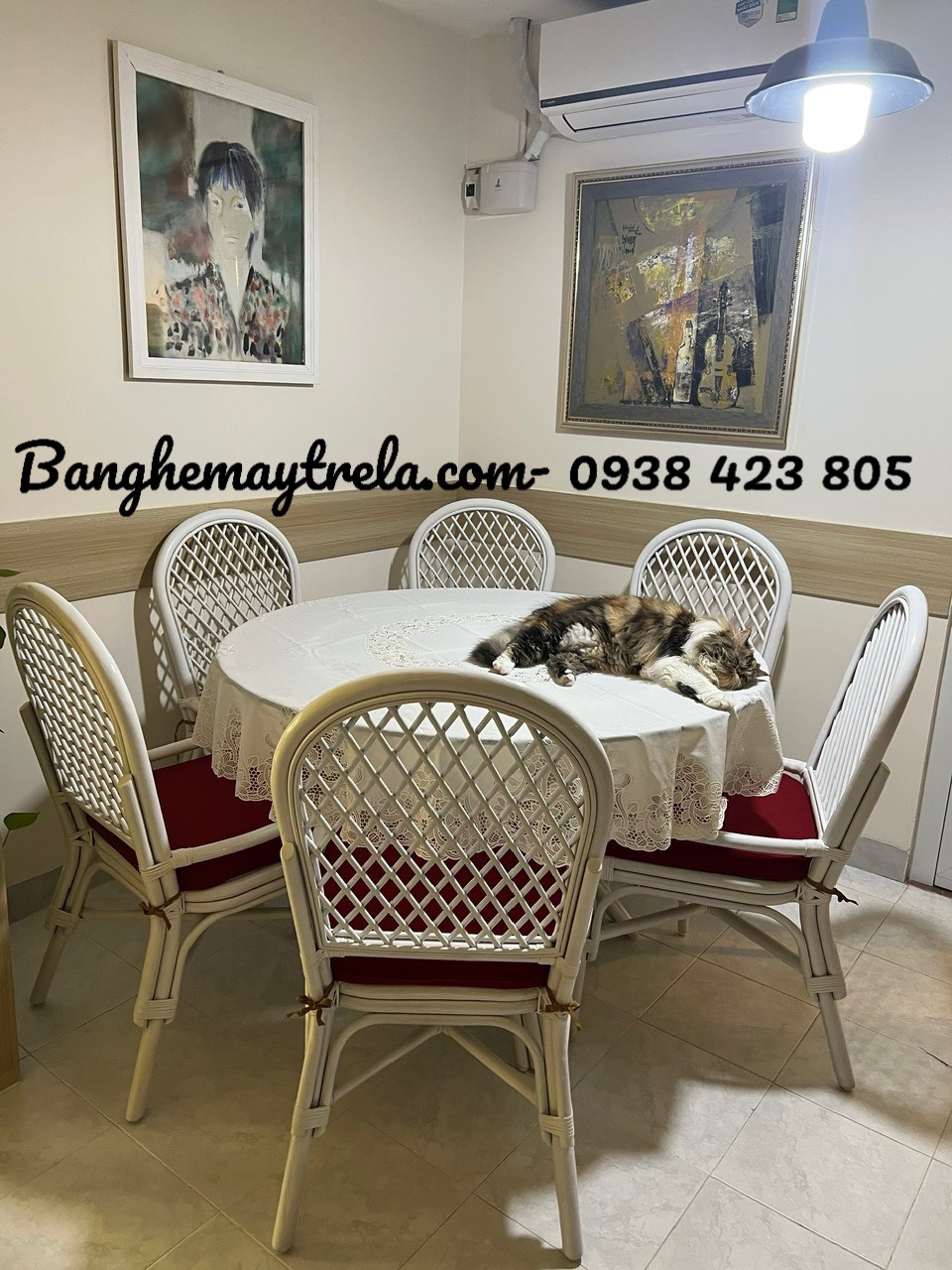 Bộ bàn ghế ăn mây hiện đại